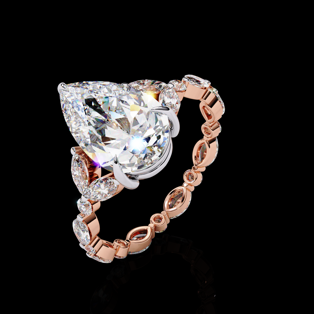 Alluring pear Lab Grown Diamond Ring7