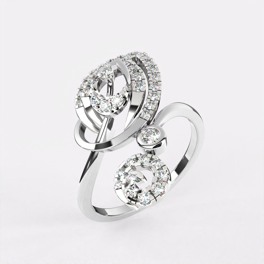 Amazing Beat Diamond Ring in 925 Silver