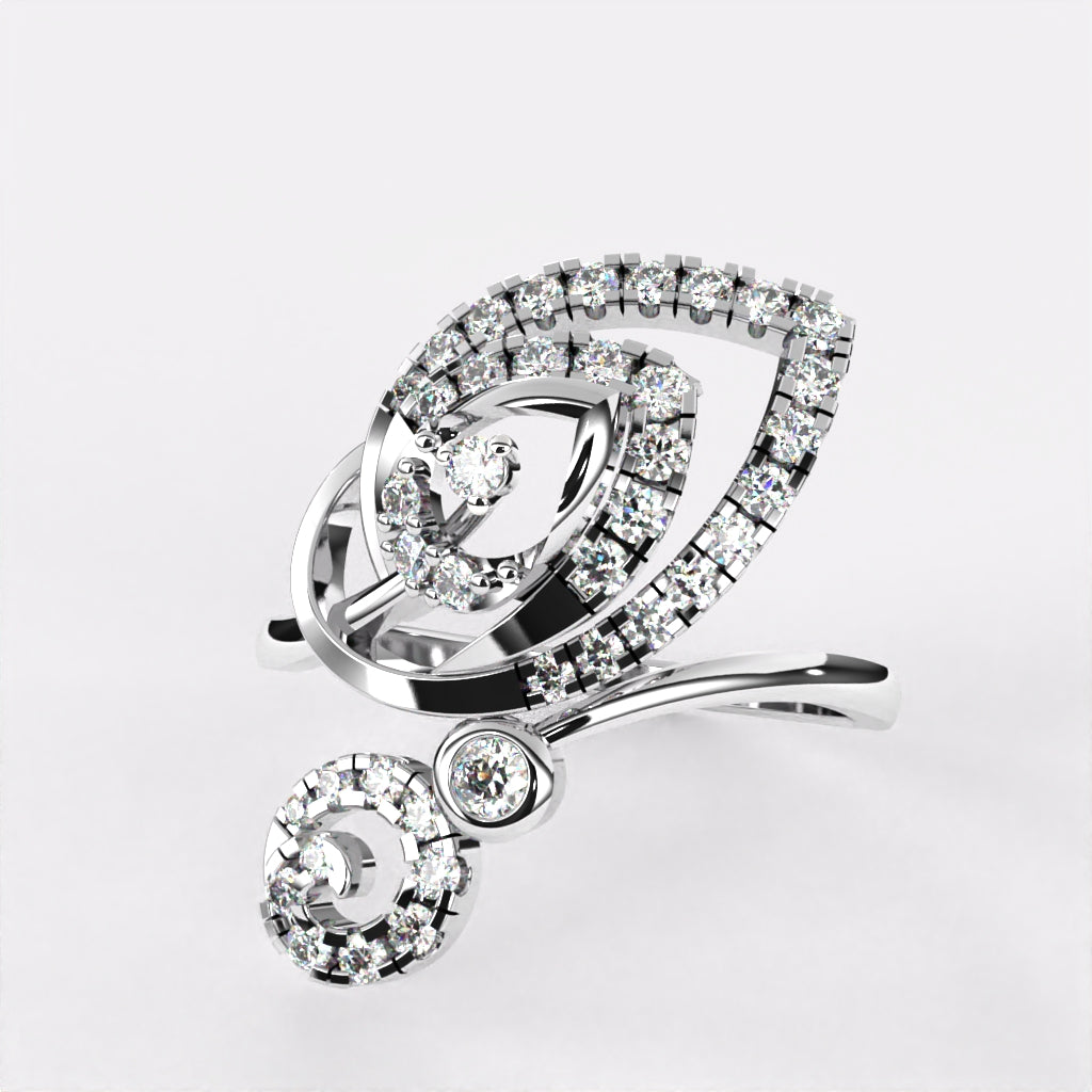 Amazing Beat Diamond Ring in 925 Silver