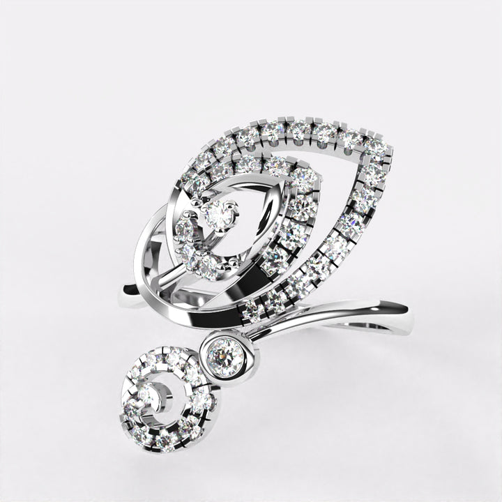 Amazing Beat Diamond Ring in 925 Silver