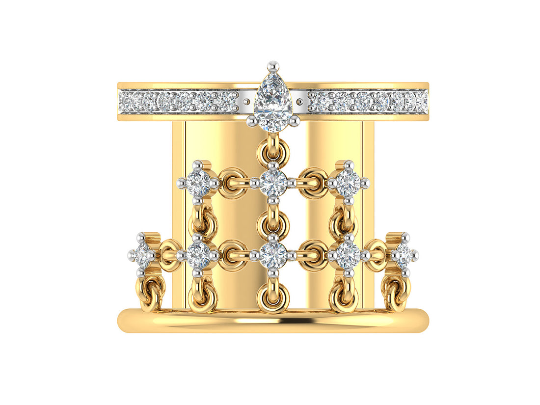 Artistic Diamond Band with Intricate Detailing