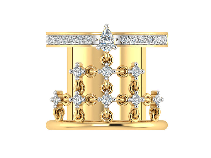 Artistic Diamond Band with Intricate Detailing