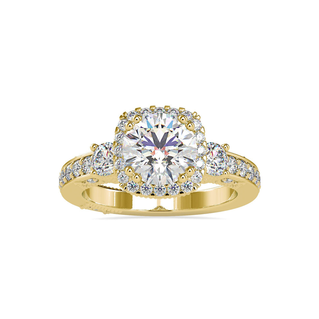 Atomic Glow Round Diamond Ring