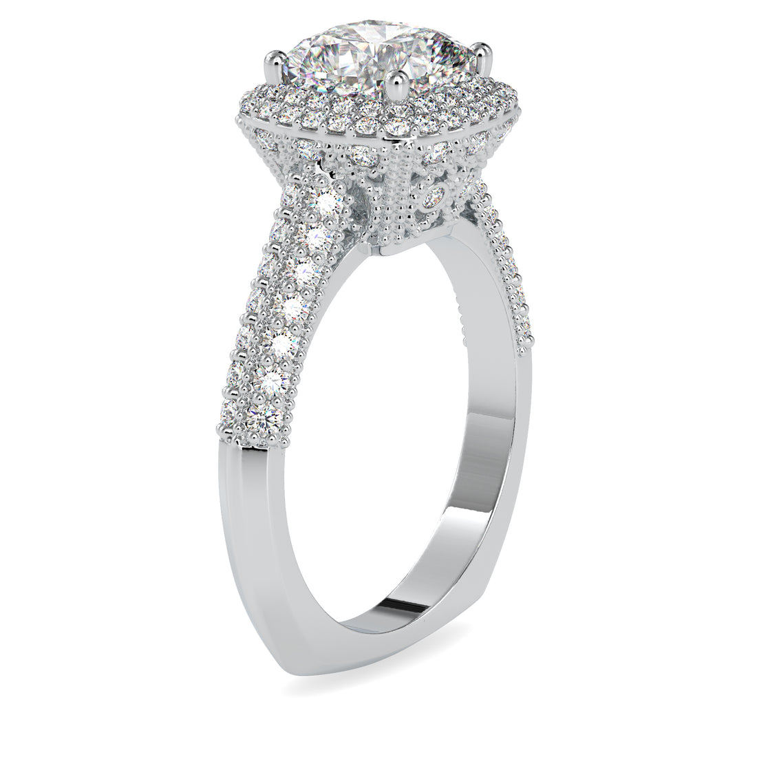 Aurora Circle Solitaire Diamond Ring 5