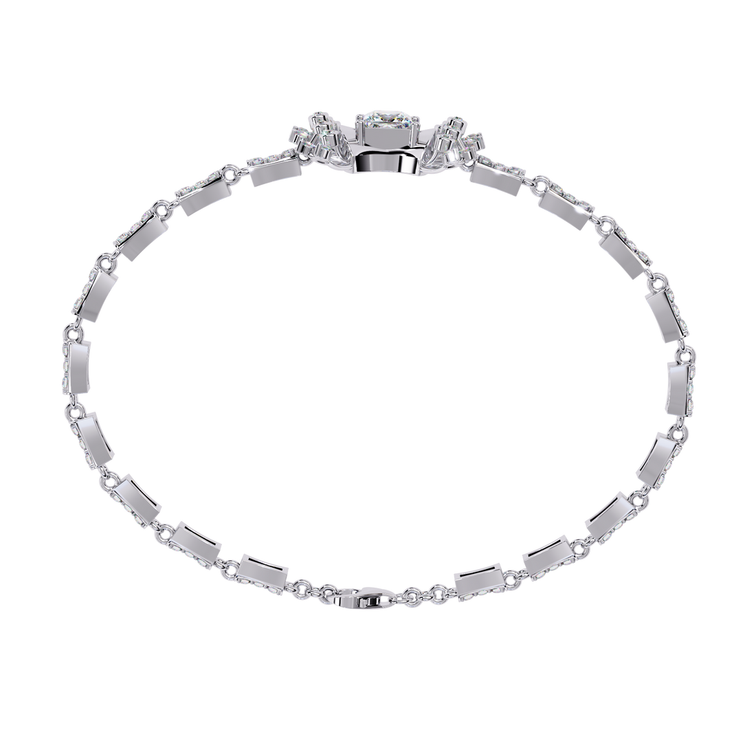 Bow Princess Cut Lab Grown Diamond Bracelet