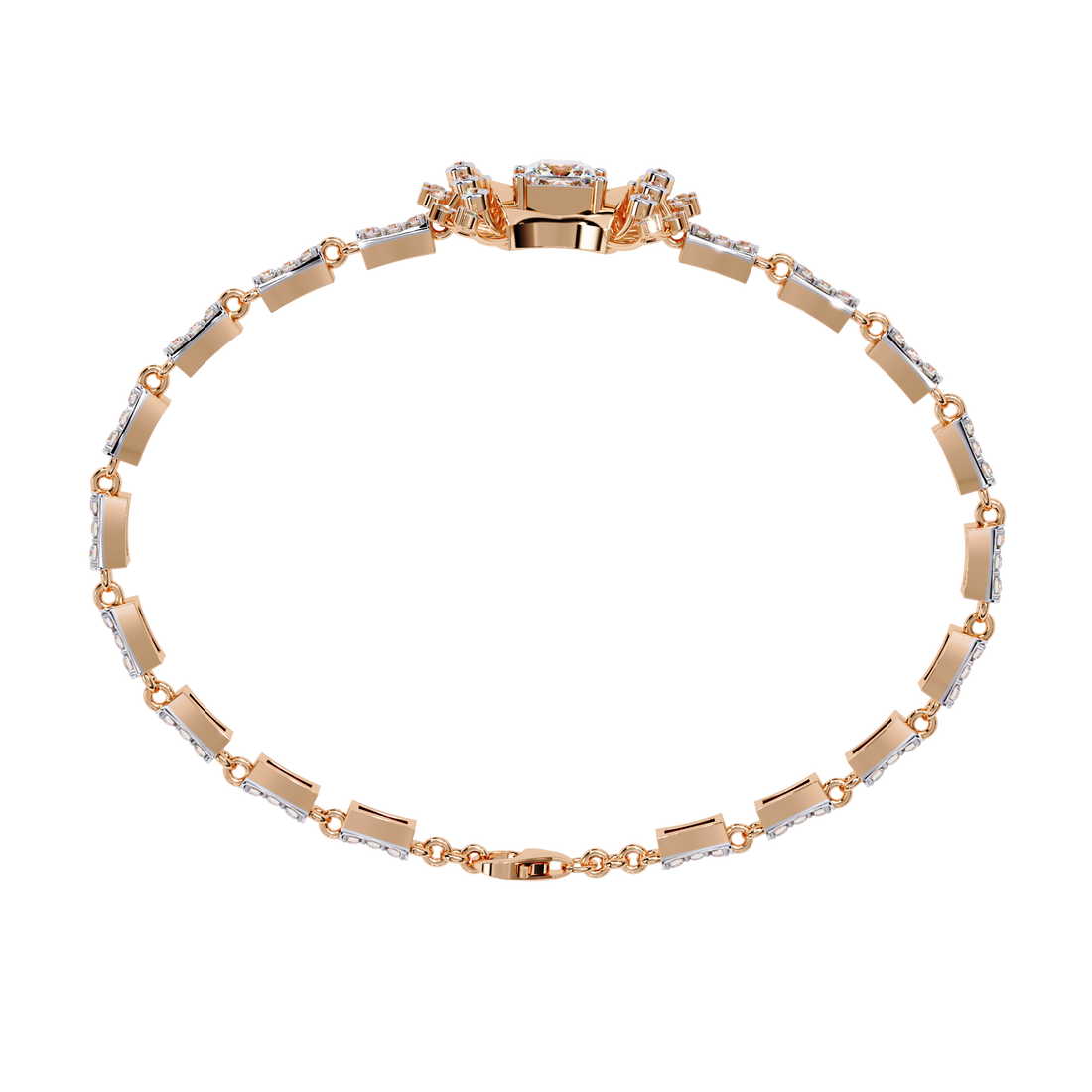 Bow Princess Cut Lab Grown Diamond Bracelet