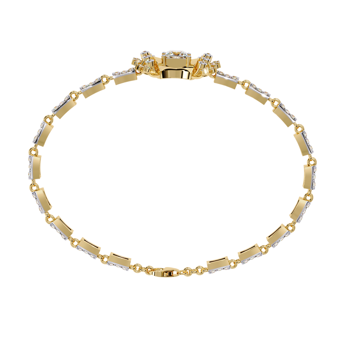 Bow Princess Cut Lab Grown Diamond Bracelet