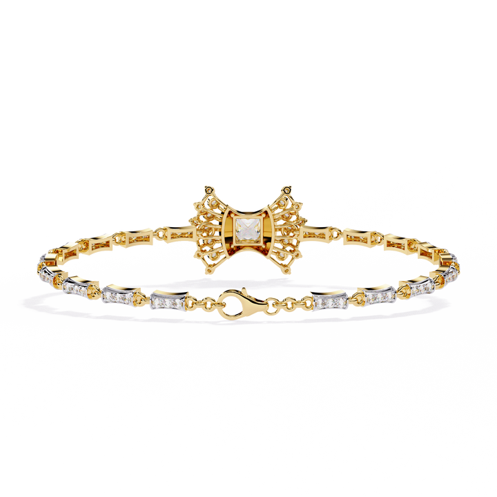 Bow Princess Cut Lab Grown Diamond Bracelet