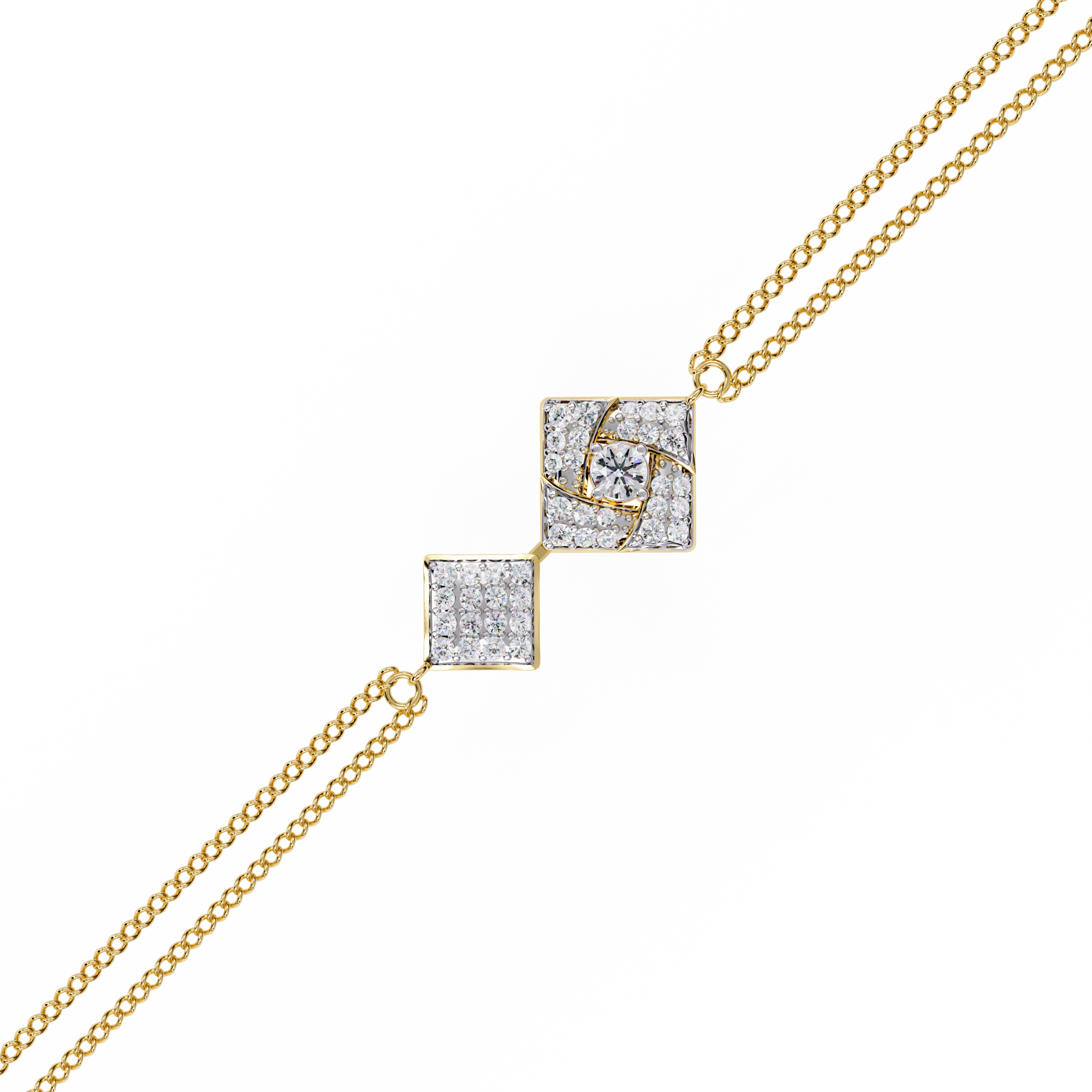Double Square Lab Grown Diamond bracelet