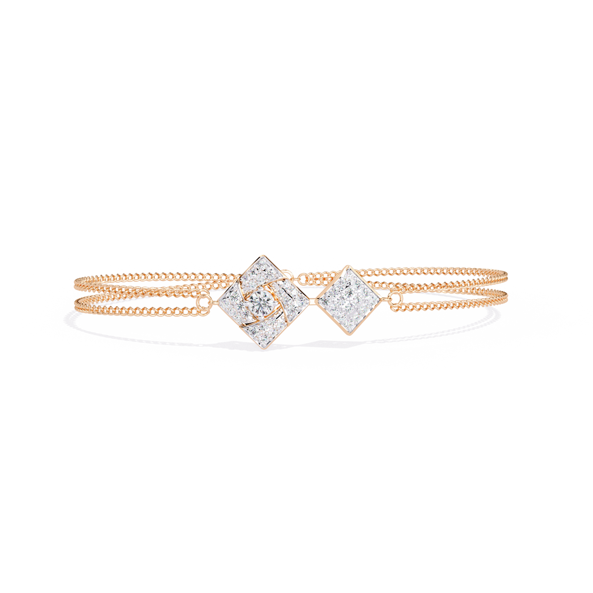 Double Square Lab Grown Diamond bracelet