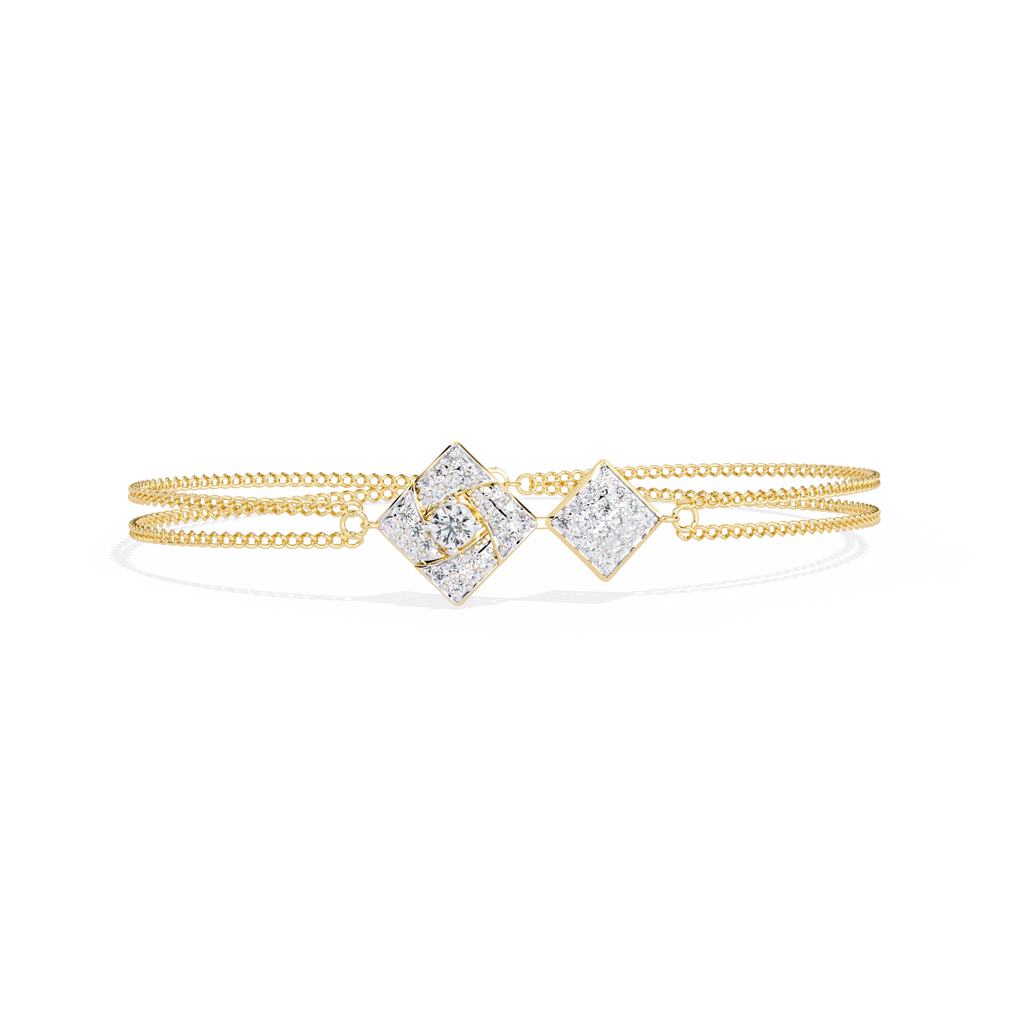 Double Square Lab Grown Diamond bracelet