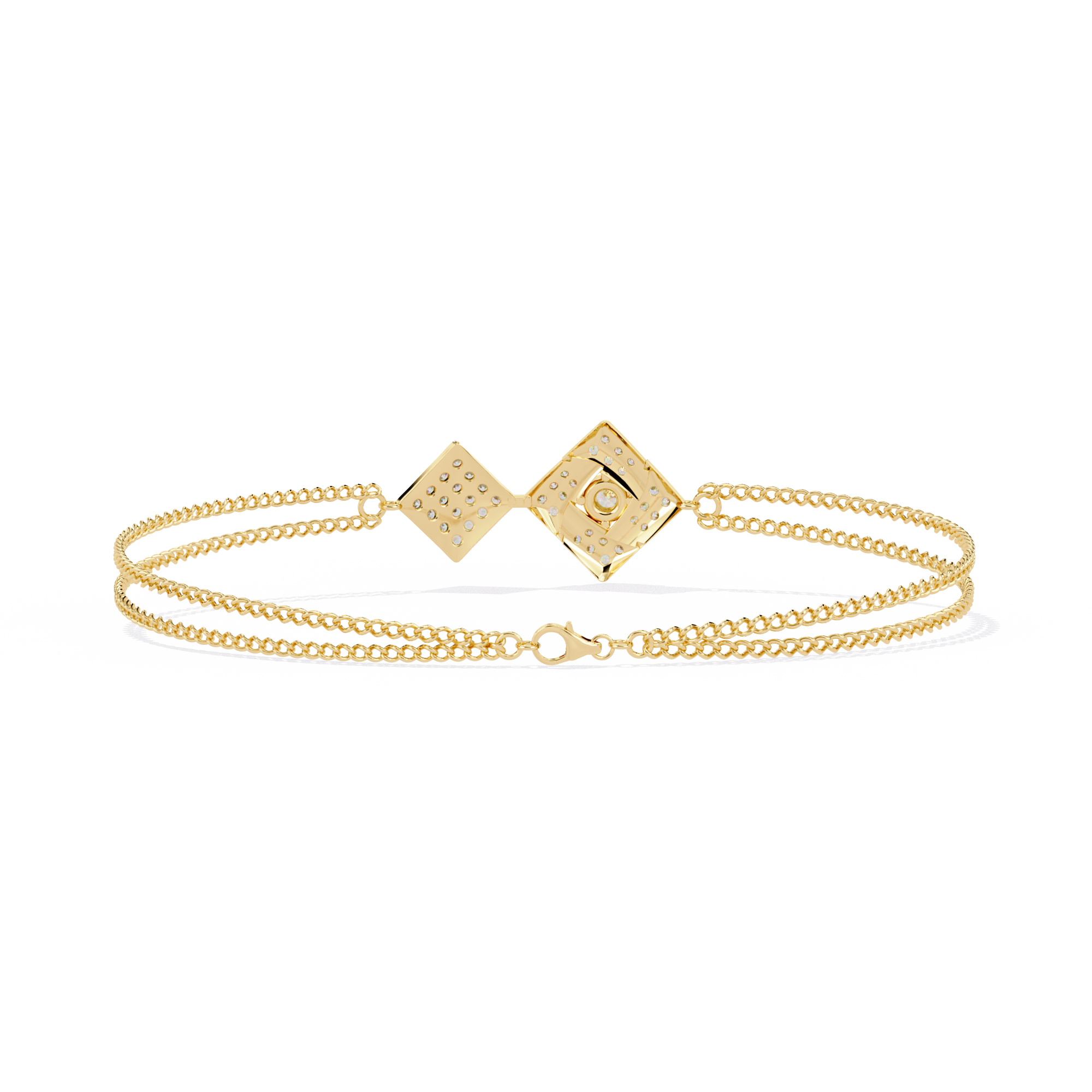 Double Square Lab Grown Diamond bracelet
