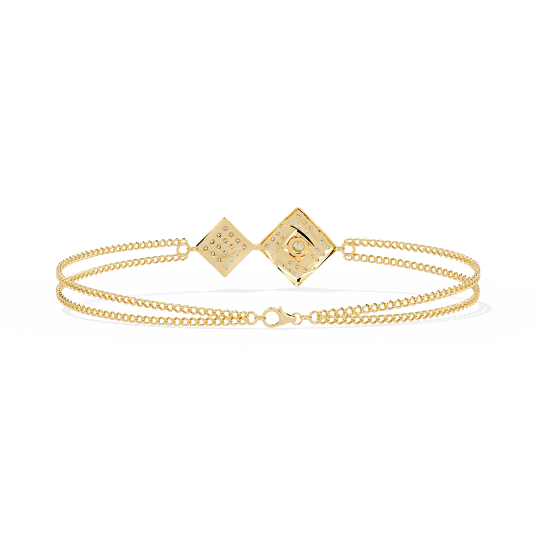 Double Square Lab Grown Diamond bracelet