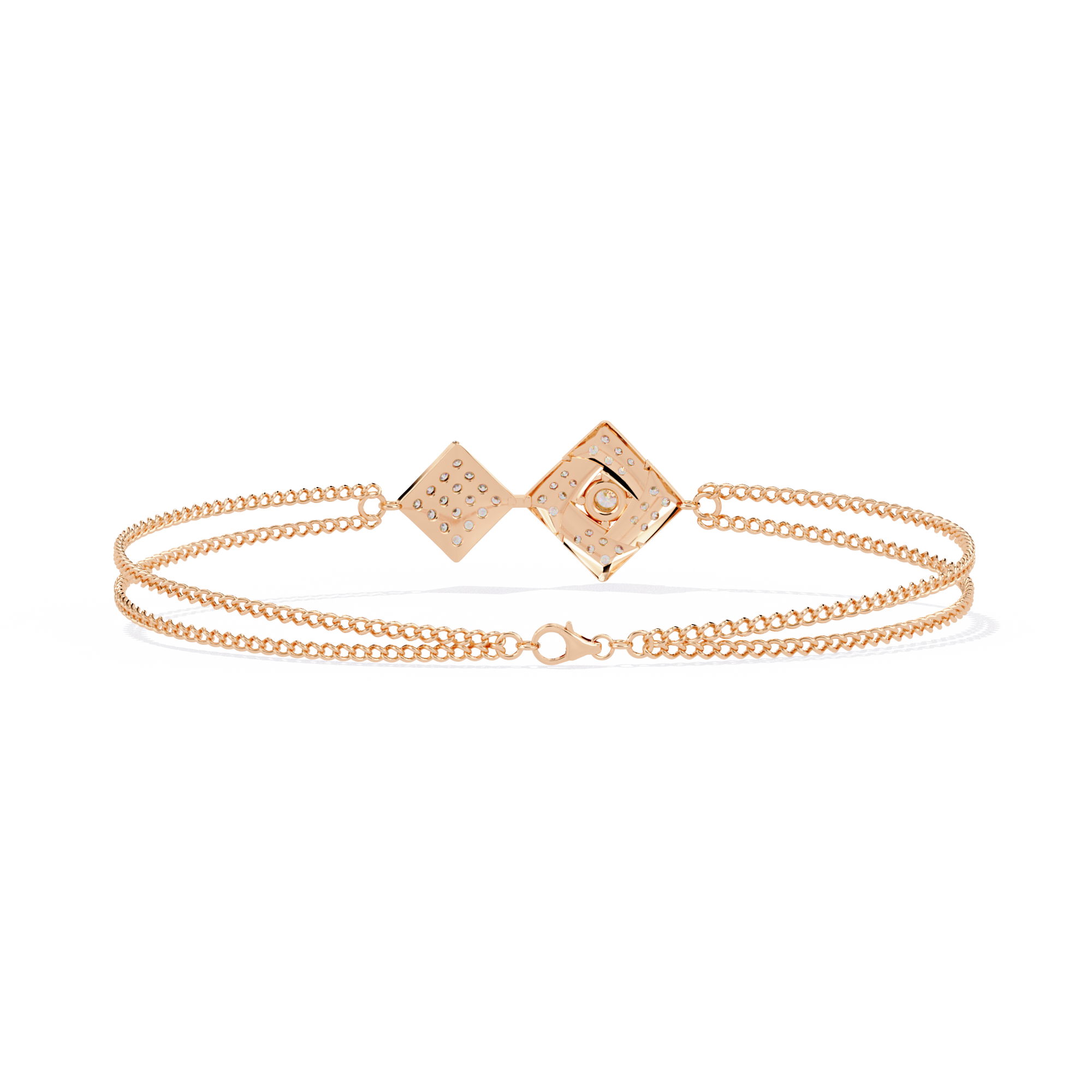 Double Square Lab Grown Diamond bracelet