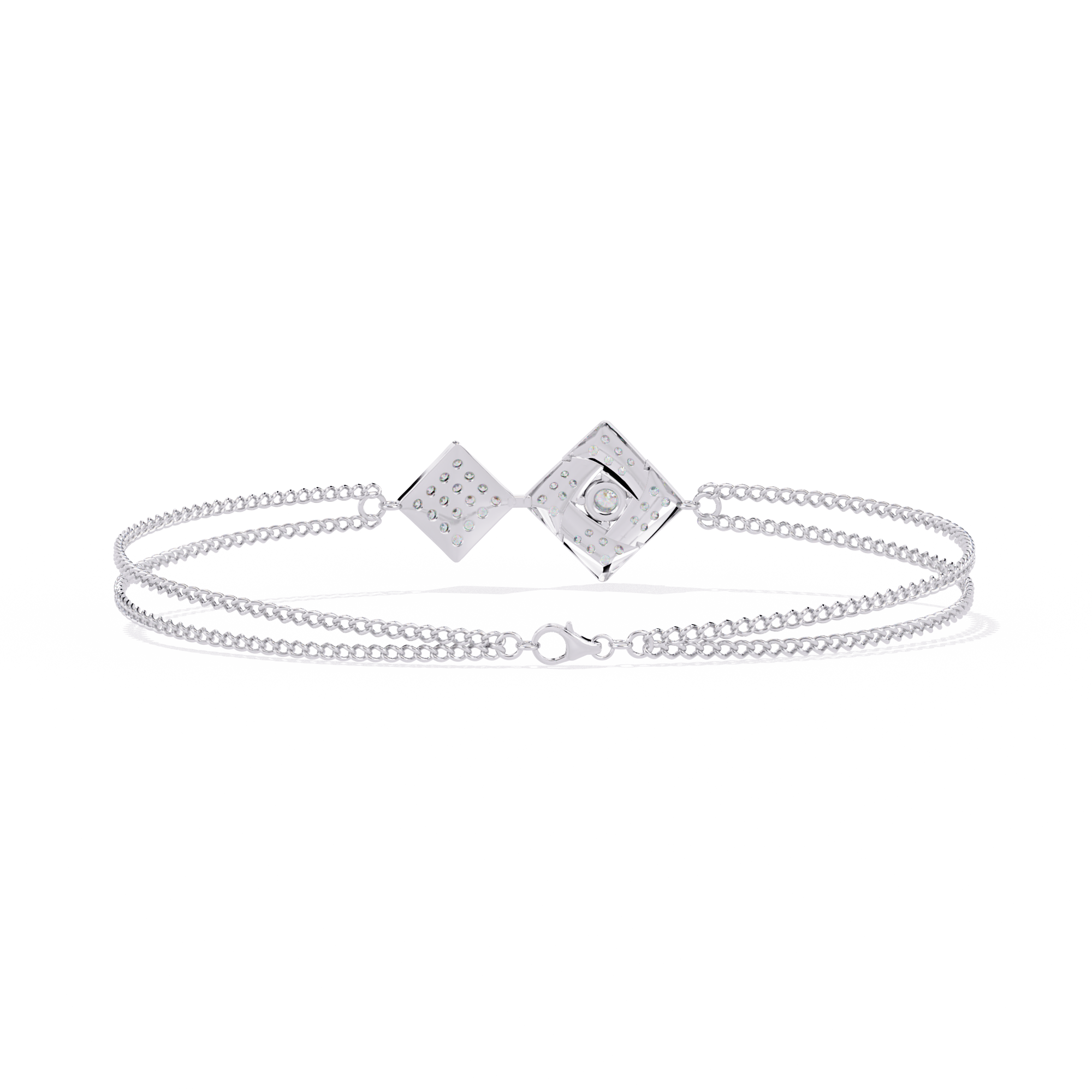 Double Square Lab Grown Diamond bracelet