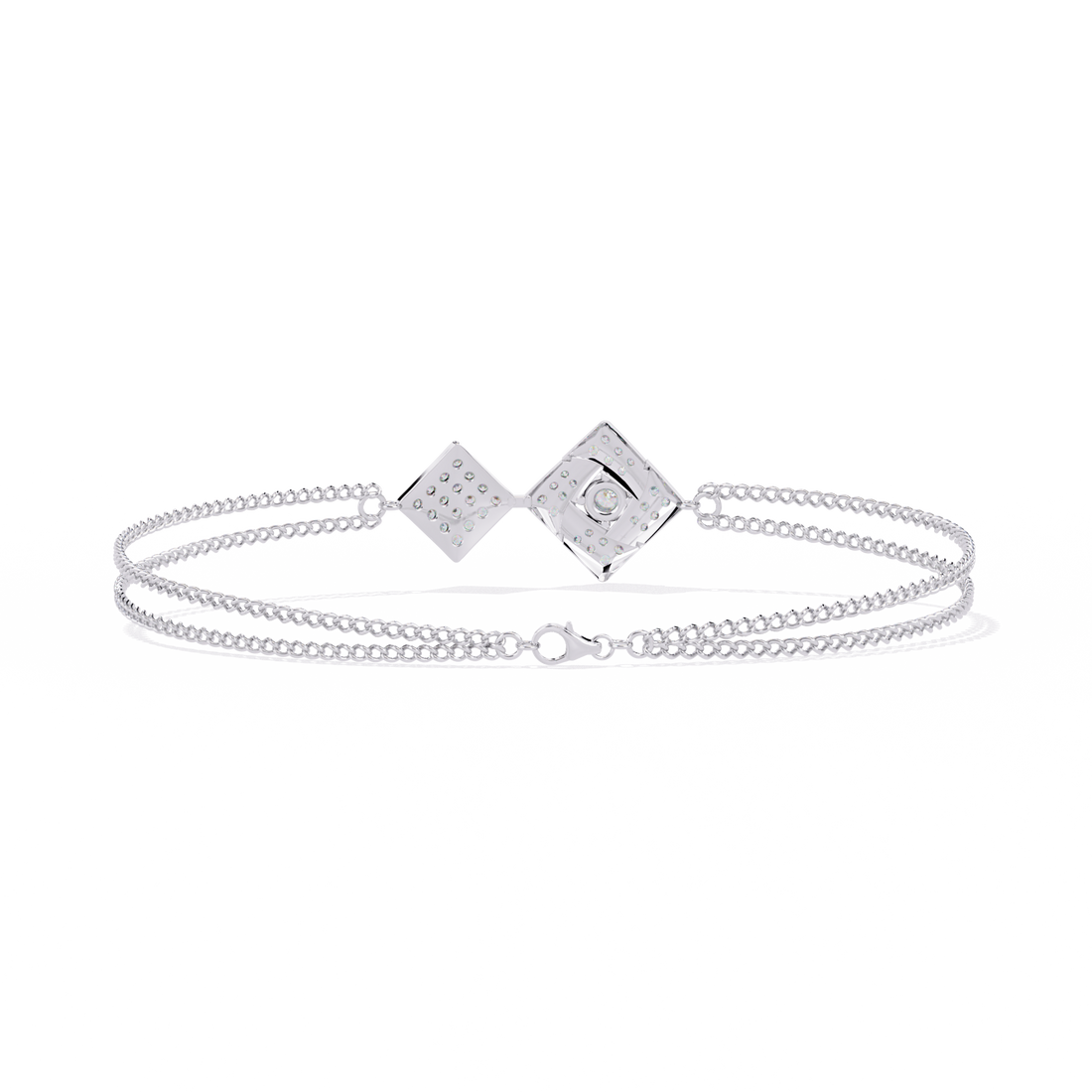 Double Square Lab Grown Diamond bracelet