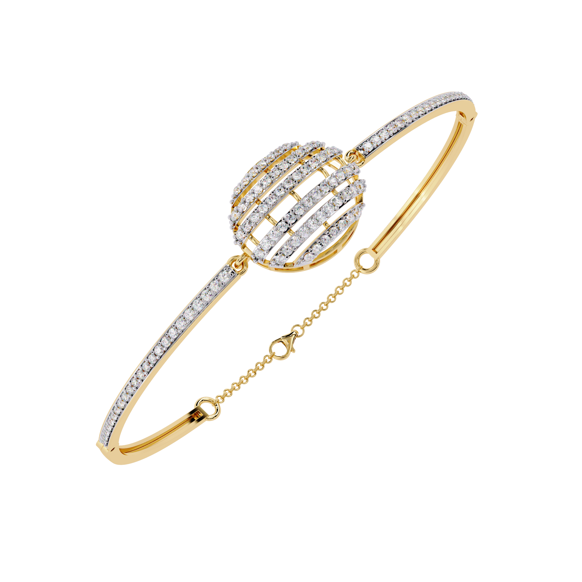 Modern Globe Design Lab Grown Diamond Bracelet