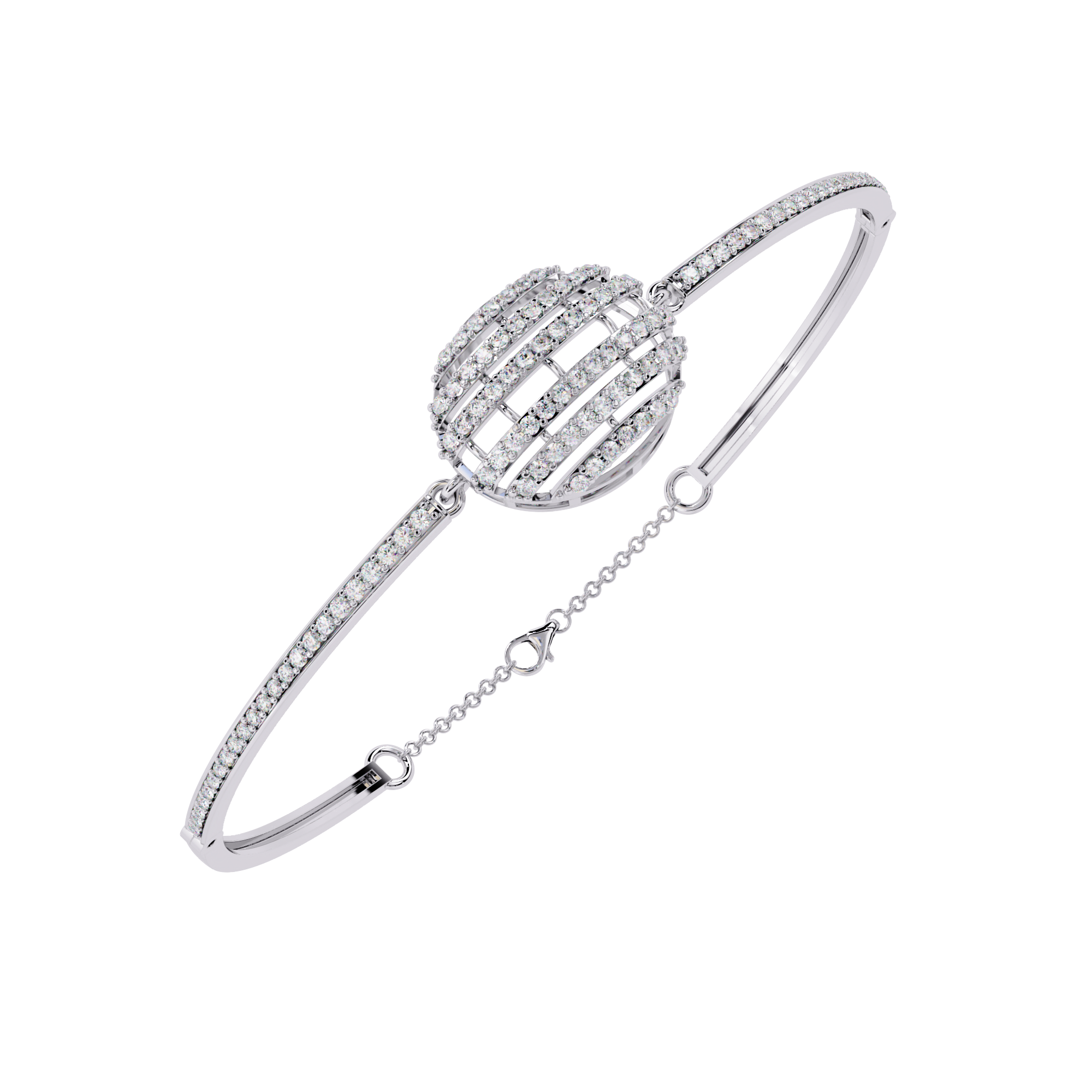 Modern Globe Design Lab Grown Diamond Bracelet