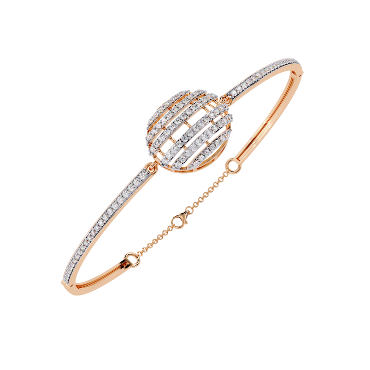 Modern Globe Design Lab Grown Diamond Bracelet