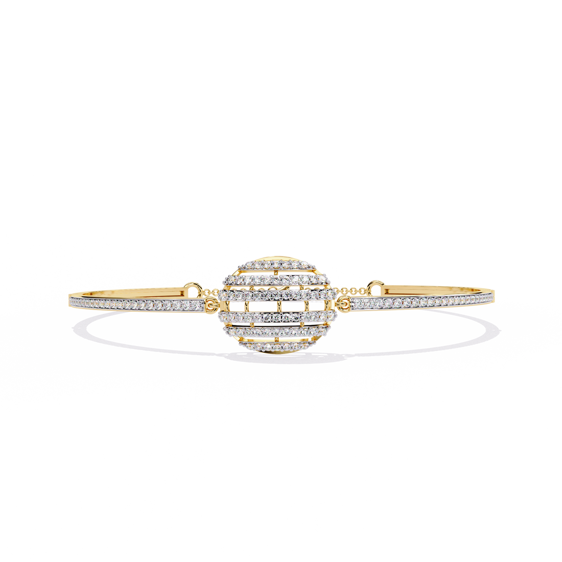 Modern Globe Design Lab Grown Diamond Bracelet