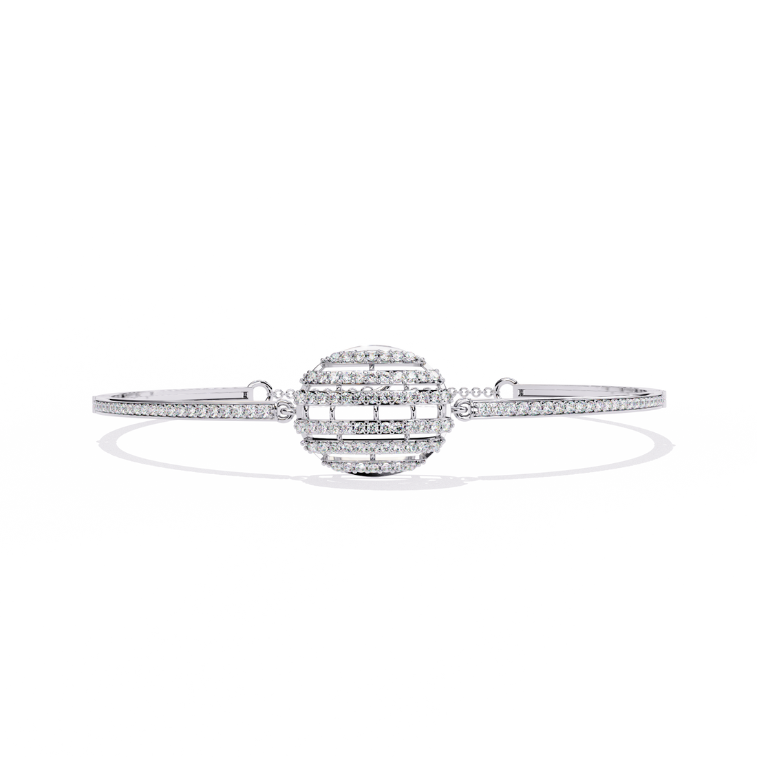 Modern Globe Design Lab Grown Diamond Bracelet