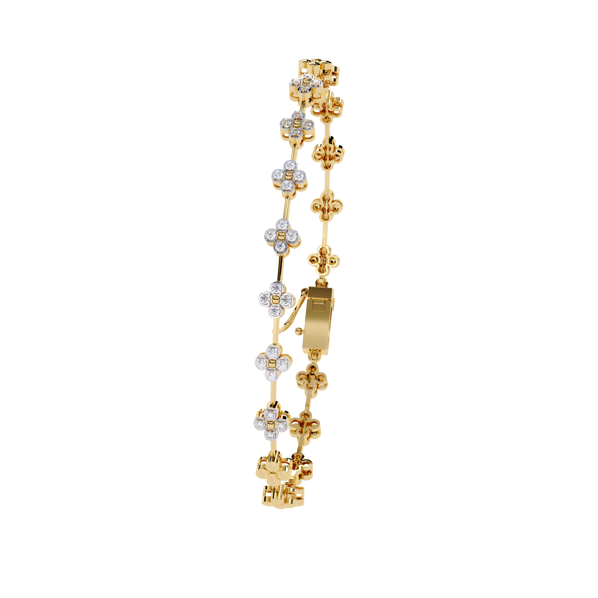 Dainty Floral Design Lab Grown Diamond Bracelet