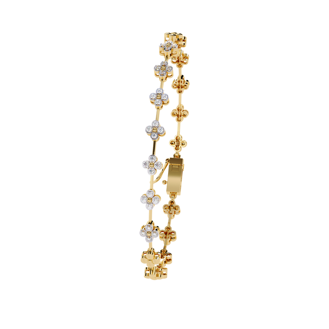 Dainty Floral Design Lab Grown Diamond Bracelet