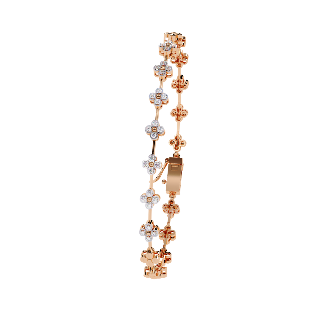 Dainty Floral Design Lab Grown Diamond Bracelet