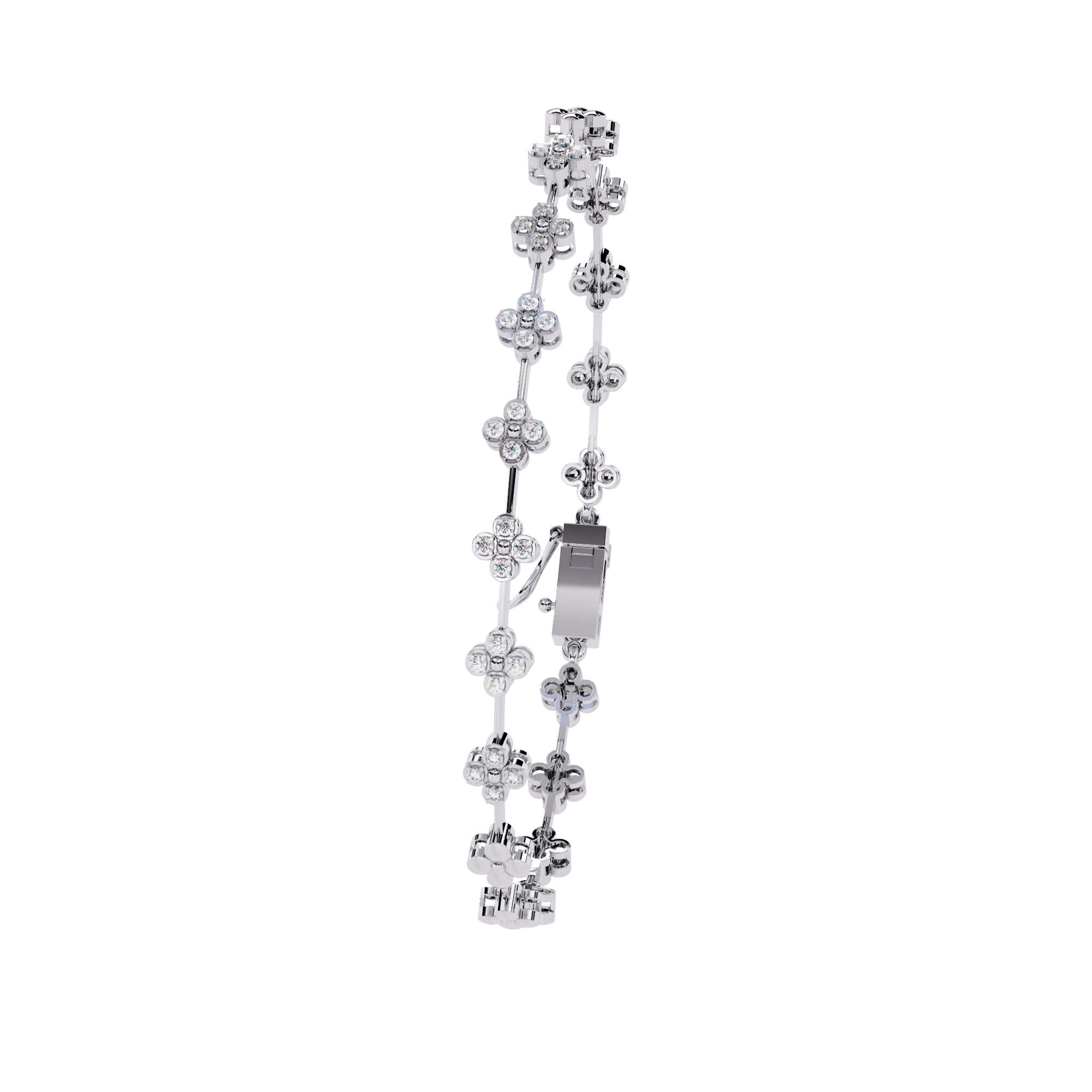 Dainty Floral Design Lab Grown Diamond Bracelet