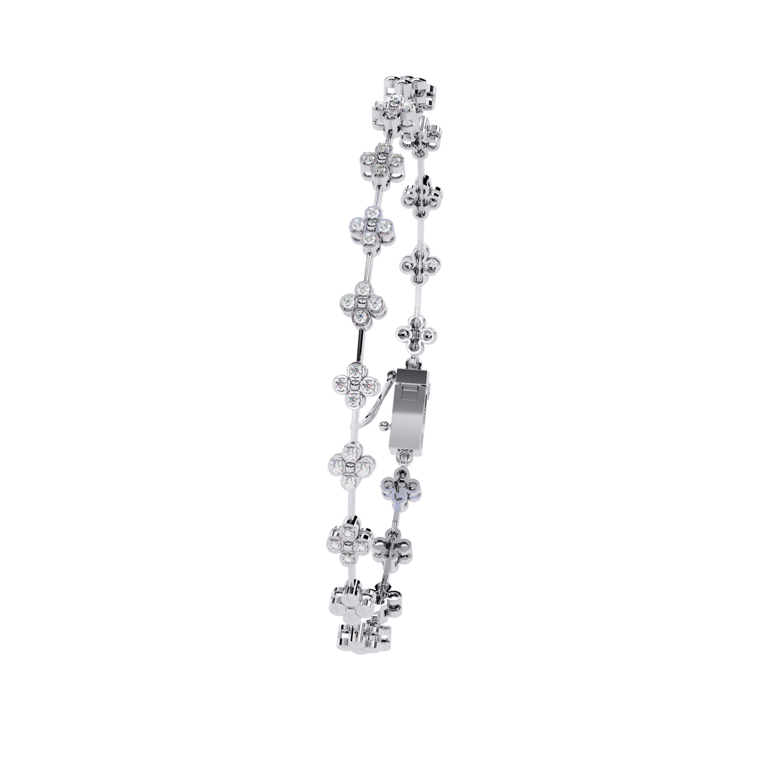 Dainty Floral Design Lab Grown Diamond Bracelet