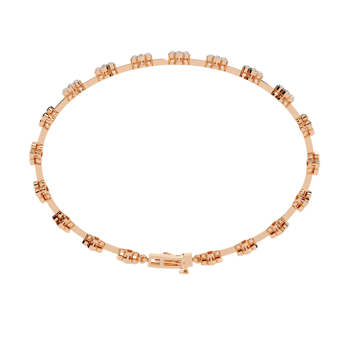 Dainty Floral Design Lab Grown Diamond Bracelet