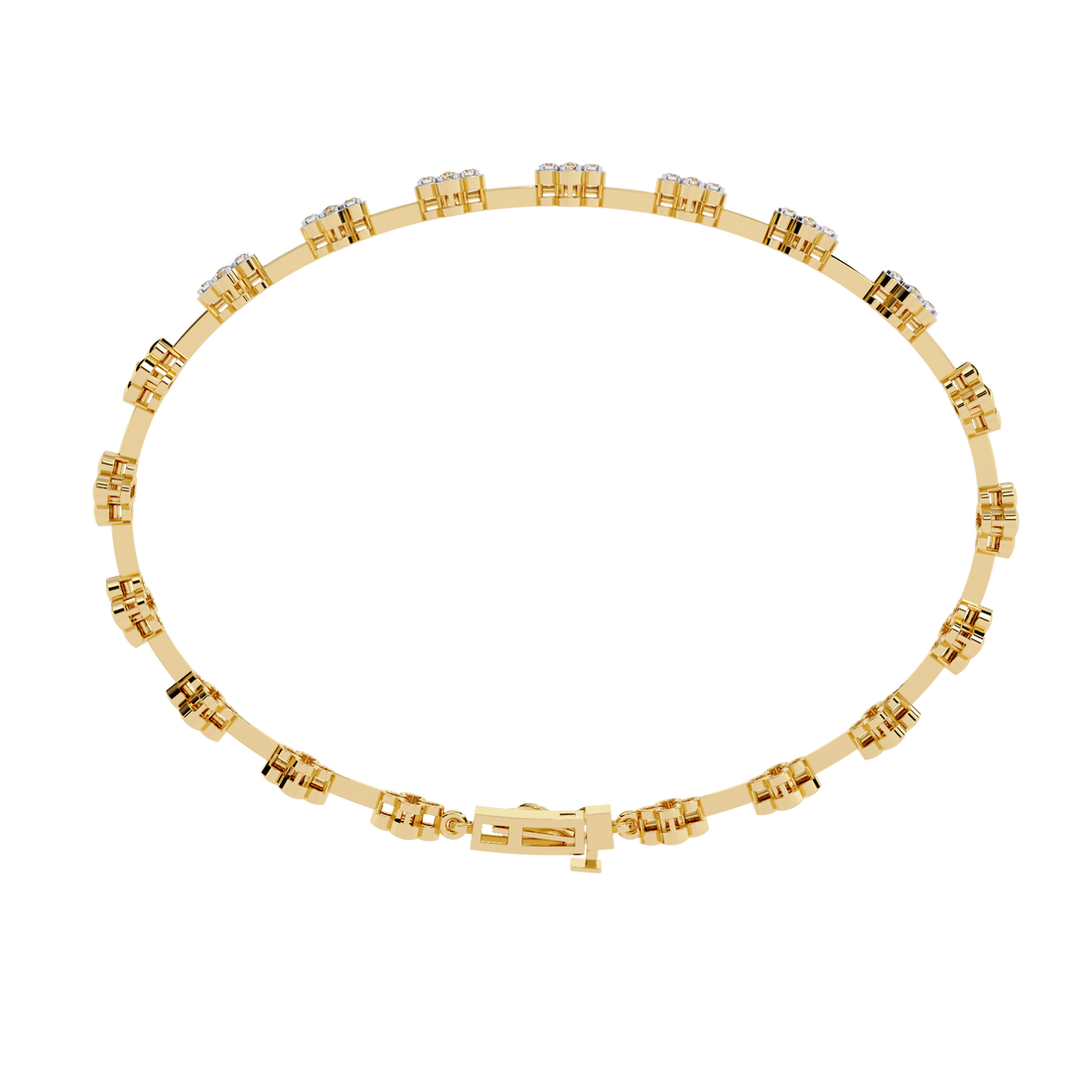Dainty Floral Design Lab Grown Diamond Bracelet