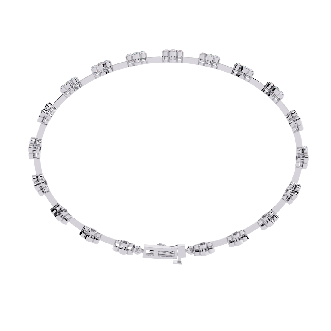 Dainty Floral Design Lab Grown Diamond Bracelet