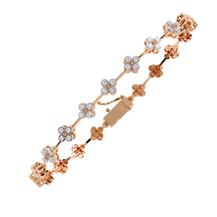 Dainty Floral Design Lab Grown Diamond Bracelet