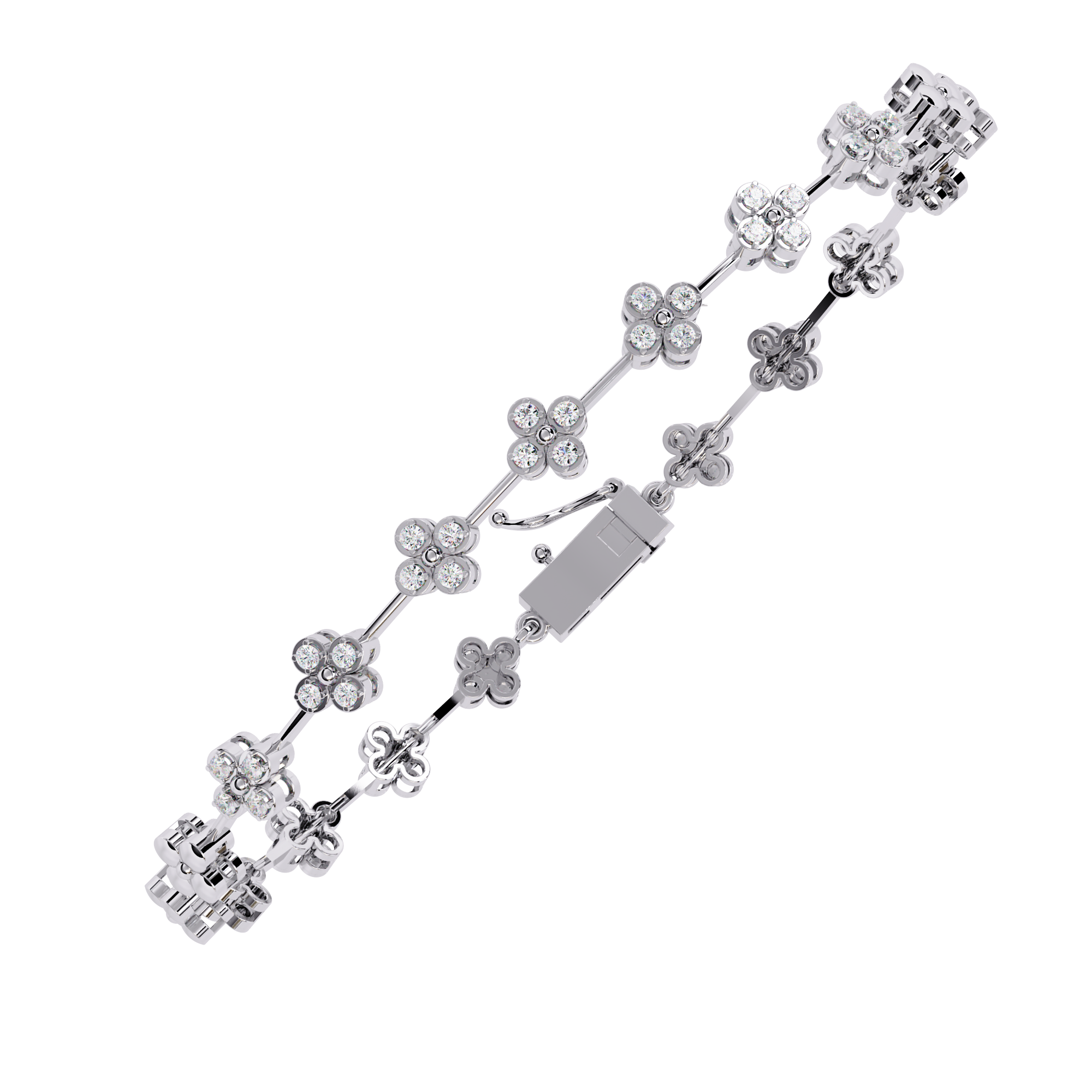 Dainty Floral Design Lab Grown Diamond Bracelet