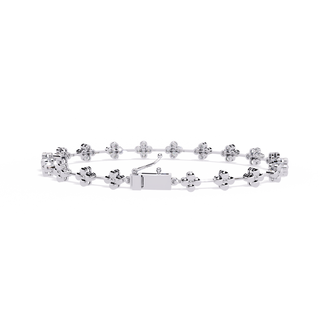 Dainty Floral Design Lab Grown Diamond Bracelet