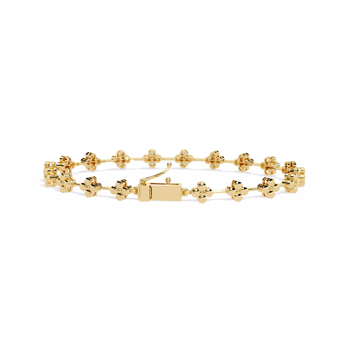 Dainty Floral Design Lab Grown Diamond Bracelet