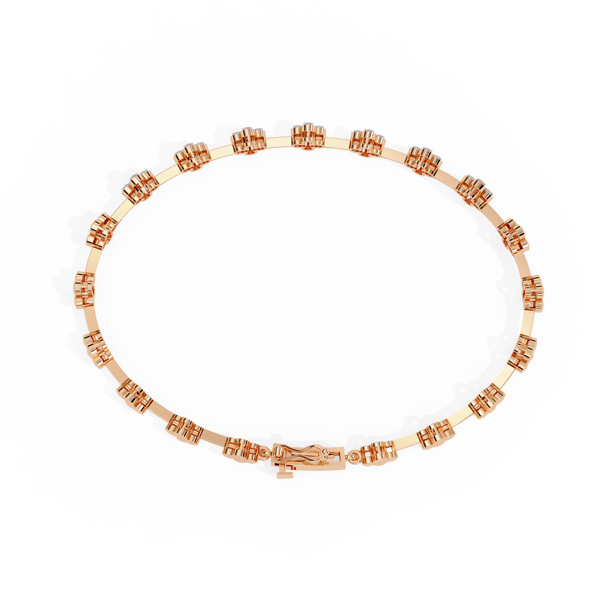 Dainty Floral Design Lab Grown Diamond Bracelet