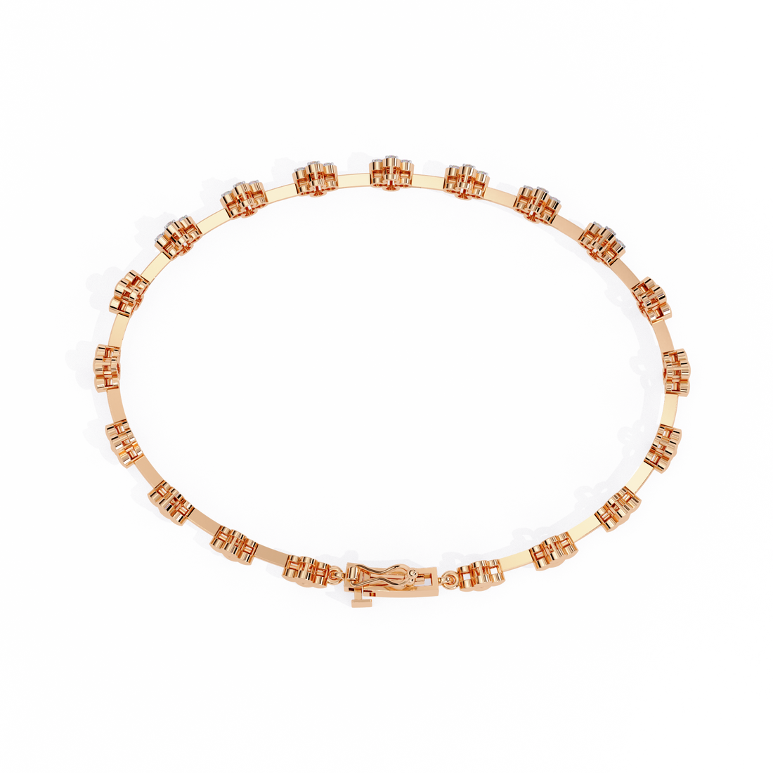 Dainty Floral Design Lab Grown Diamond Bracelet
