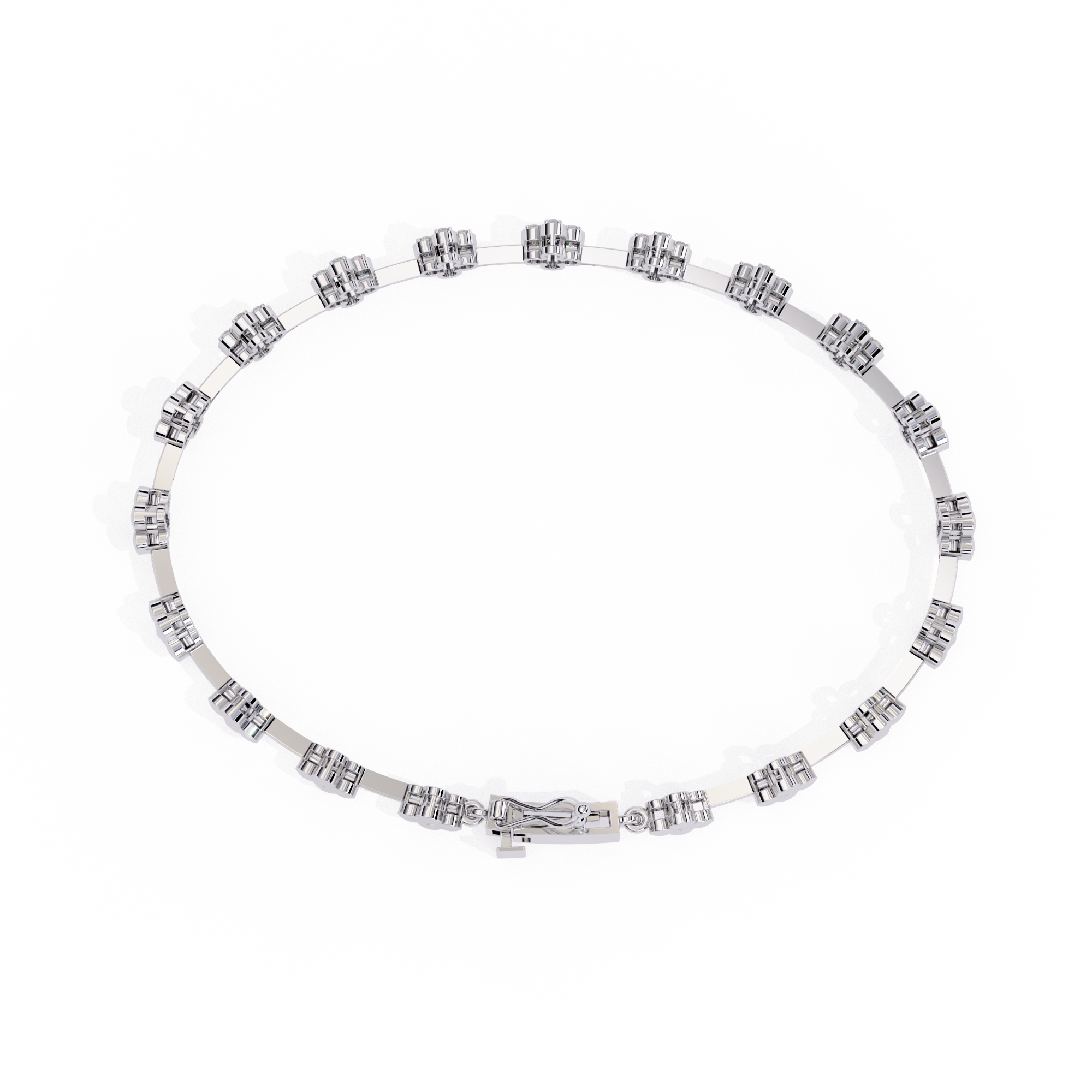 Dainty Floral Design Lab Grown Diamond Bracelet