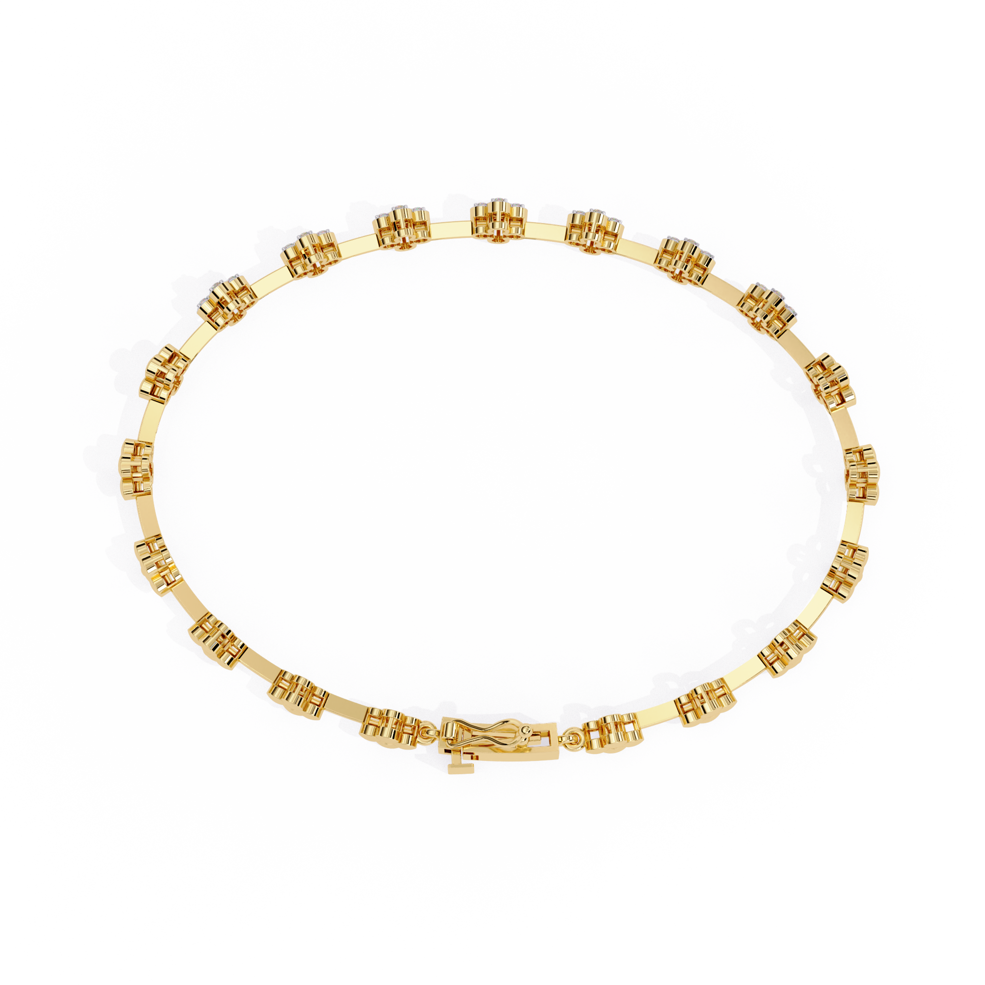 Dainty Floral Design Lab Grown Diamond Bracelet