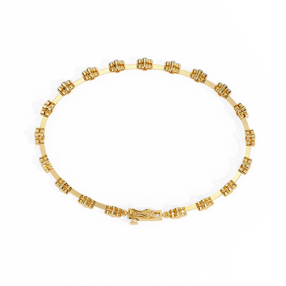 Dainty Floral Design Lab Grown Diamond Bracelet