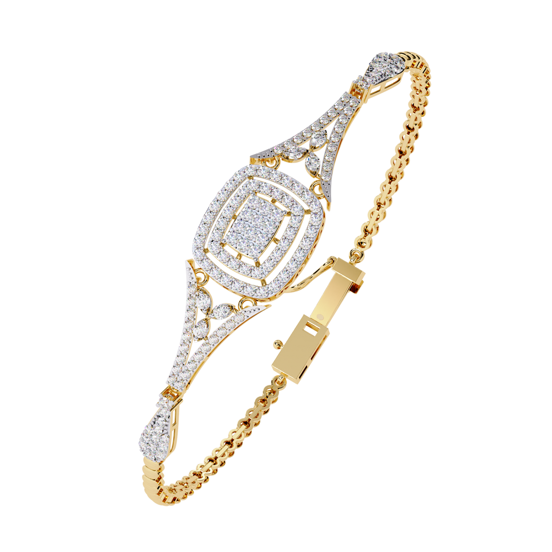 Vintage Cushion Halo Lab Grown Diamond Bracelet