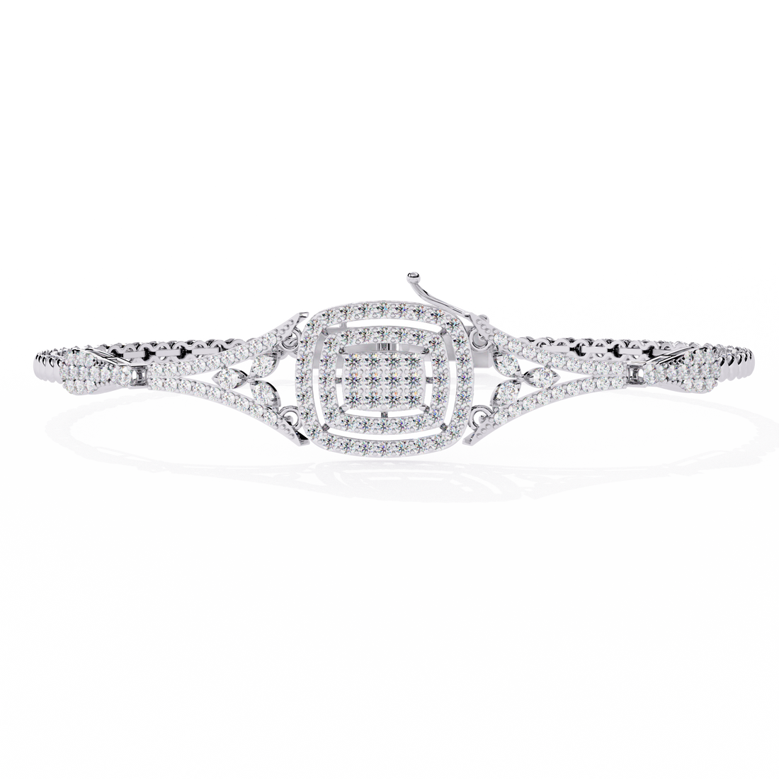 Vintage Cushion Halo Lab Grown Diamond Bracelet