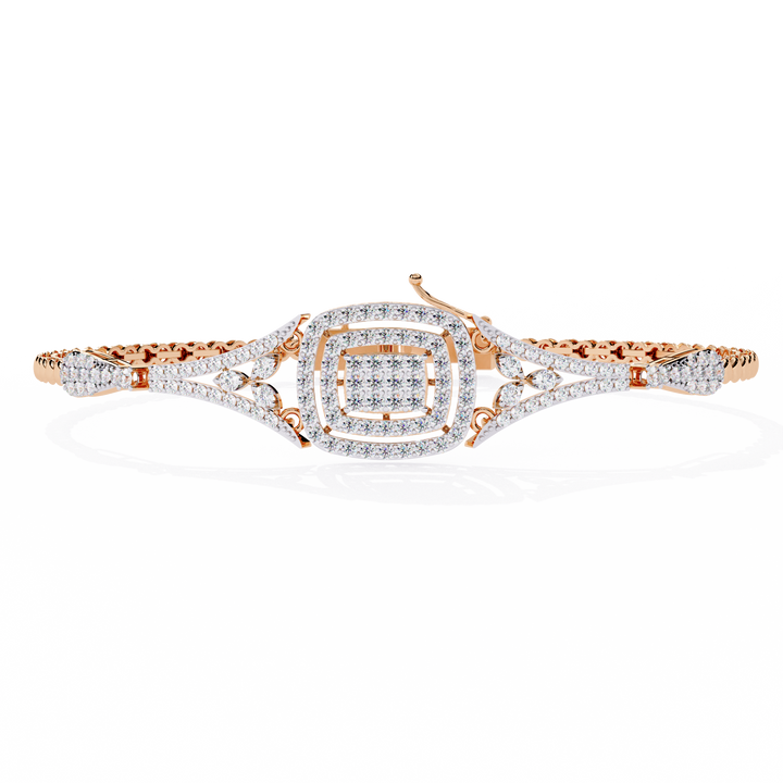 Vintage Cushion Halo Lab Grown Diamond Bracelet