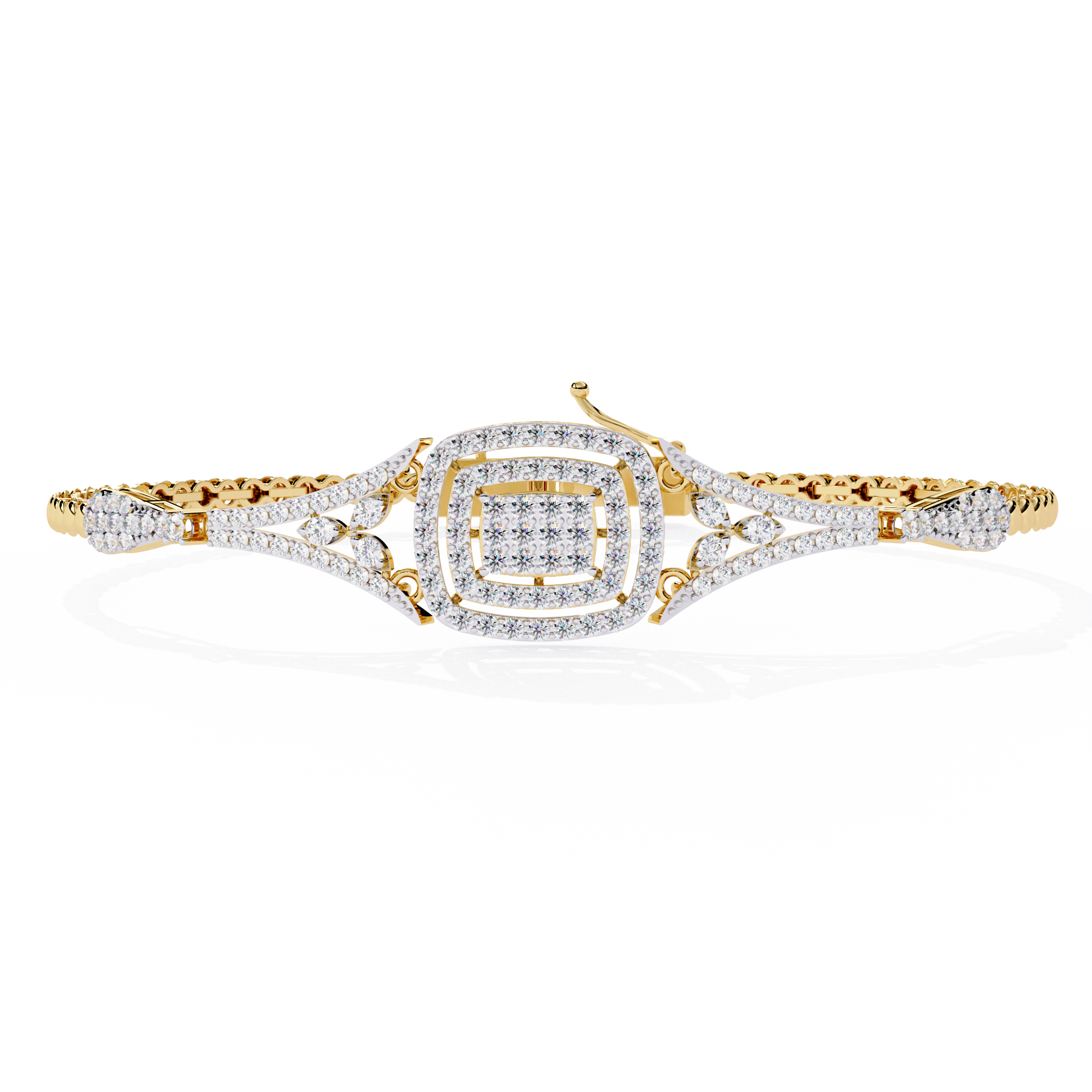 Vintage Cushion Halo Lab Grown Diamond Bracelet