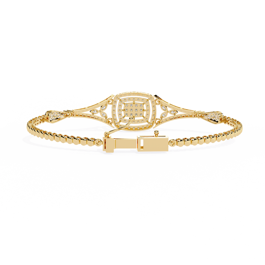 Vintage Cushion Halo Lab Grown Diamond Bracelet
