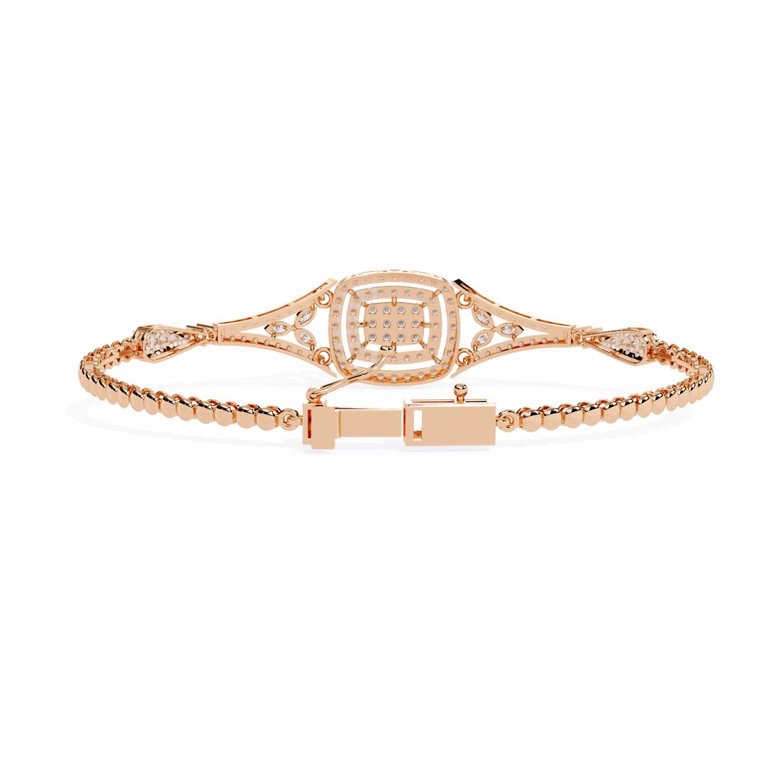 Vintage Cushion Halo Lab Grown Diamond Bracelet