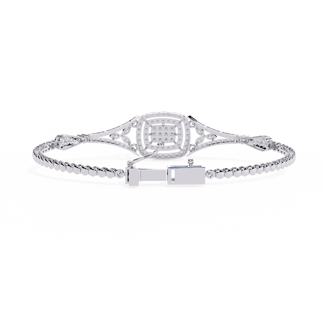 Vintage Cushion Halo Lab Grown Diamond Bracelet