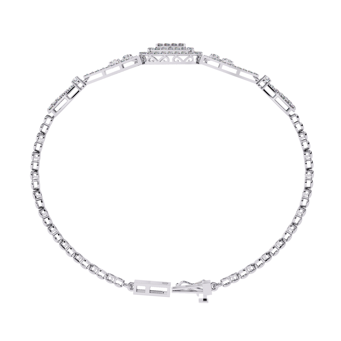 Vintage Cushion Halo Lab Grown Diamond Bracelet